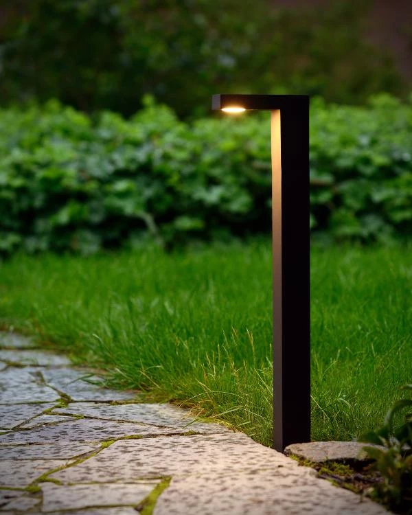 Lucide TEXAS - Pollerleuchte - LED - 1x7W 3000K - IP54 - Anthrazit - Atmosphäre 1